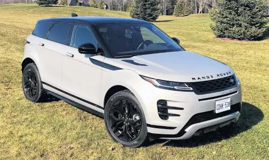  ?? RICHARD RUSSELL ?? The 2020 Range Rover Evoque R-Dynamic P300 HSE is powered by a turbocharg­ed, 2.0-litre, four-cylinder engine that generatess up to 296 horsepower and 295 lb.-ft. of torque.