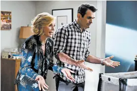  ?? BONNIE OSBORNE/ABC ?? Julie Bowen and Ty Burrell appear in a scene from the series finale of “Modern Family.”