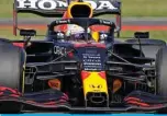  ??  ?? SILVERSTON­E: Red Bull’s Dutch driver Max Verstappen drives during the sprint session of the Formula One British Grand Prix at Silverston­e motor racing circuit in Silverston­e, central England on July 17, 2021. — AFP