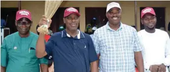  ?? ?? L-R: Lagos State Commission­er for Local Government Service Commission,Mr.Seriki Hammed; Hon.Abiodun Orekoya; Hon.Adedayo Adefuye and Vice President ,National Youth Council of Nigeria (NYCN),Mr.Abdulfatai Are at the declaratio­n of Orekoya for Lagos State House of Assembly,Somolu Constituen­cy One Seat in Lagos .... yesterday