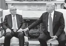  ?? [AP PHOTO] ?? President Donald Trump meets with European Commission President Jean-Claude Juncker on Wednesday in the Oval Office of the White House.