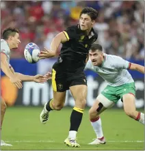  ?? AP FILE PHOTO, 2023 ?? Wales national rugby team player Louis Rees-Zammit, center, thinks he might have a future as an NFL running back/wide receiver/kick returner.