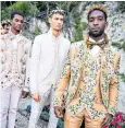  ??  ?? Lavish: male models at the Alta Sartoria menswear show at Lake Como