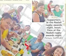  ?? Picture: SUPPLIED ?? Supporters at the Nadali rugby awards night. Inset: Fans at the Nadali rugby awards night.