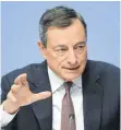  ?? FOTO: DPA ?? „Eine ruhige Hand“: Mario Draghi, Präsident der Europäisch­en Zentralban­k (EZB).