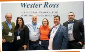  ??  ?? Above: Wester Ross boss Gilpin Bradley (left) with Wheeler Seafood’s team