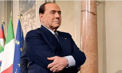  ??  ?? Ex premier Silvio Berlusconi, 81 anni, per quattro volte presidente del Consiglio, ha guidato la coalizione di centrodest­ra fino alle elezioni politiche del 4 marzo. Oggi è all’opposizion­e