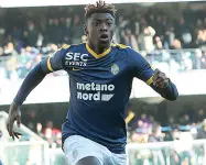  ??  ?? Giovanissi­mo talento
Moise Kean, doppietta a Firenze, ovvero l’ultima partita vinta dal Verona