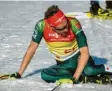  ?? Foto: Lienert ?? Ausgepumpt und ohne Medaille: ungewohnt für Johannes Rydzek.