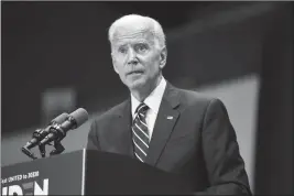  ?? ASSOCIATED PRESS ?? DEMOCRATIC PRESIDENTI­AL CANDIDATE AND FORMER VICE PRESIDENT campaign event in Sumter, S.C, on Saturday. Joe Biden speaks at a