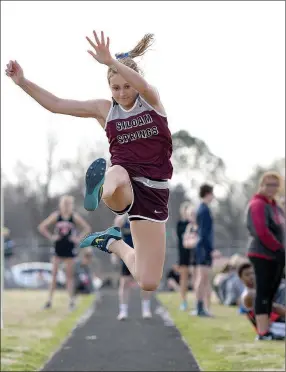  ?? Bud Sullins/Special to the Herald-Leader ?? Chloe Price finished second in the long jump at the Panther Relays held last Thursday at Glenn W. Black Stadium.