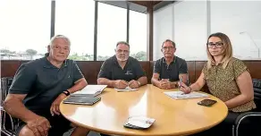  ?? SIMON O’CONNOR/STUFF ?? The Americarna team, from left, vice-chairman Mark Robson, event director John Rae, supporter and assistant Bob Anderson and event co-ordinator Zoe Robinson pictured after cancelling this year’s event on Monday last week, a decision Rae described as ‘‘gutting’’.