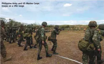  ?? PHOTOGRAPH­S: US DoD, PHILIPPINE ARMY ?? Philippine Army and US Marine Corps troops on a rifle range