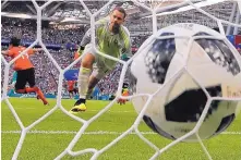  ?? FRANK AUGSTEIN/ASSOCIATED PRESS ?? Germany goalkeeper Manuel Neuer reacts after South Korea’s Kim Young-gwon, left, scores his team’s opening goal of the game played in Kazan, Russia, on Wednesday.