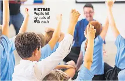  ??  ?? VICTIMS Pupils hit by cuts of 8% each