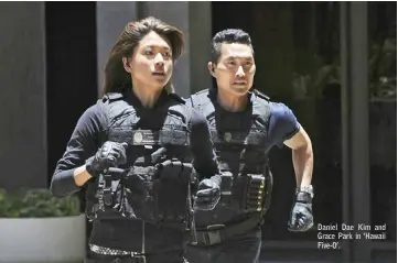  ??  ?? Daniel Dae Kim and Grace Park in ‘Hawaii Five-O’.