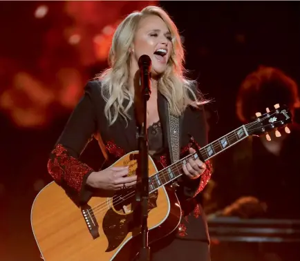  ??  ?? Miranda Lambert vowed the crowd with an impeccable performanc­e. She made history as the most decorated act in ACM history with 32 wins. “I cannot believe this. I really can’t . ... I love country music. It’s my entire life,” Lambert said as she...