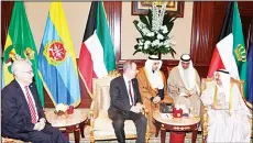  ?? KUNA photo ?? HH the Amir receives heads of Consultati­ve Council for Ban Ki-Moon Center forGlobal Citizens.