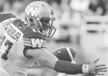  ?? GRAHAM HUGHES/THE CANADIAN PRESS ?? Chris Streveler of the Winnipeg Blue Bombers is the best backup quarterbac­k in the CFL, writes Dan Barnes. He’s big and mobile, fearless, creative, and has a cannon for an arm.
