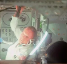  ?? NASA VIA THE NEW YORK TIMES ?? Astronaut Neil Armstrong in the command module Columbia during the Apollo 11 mission in July 1969.