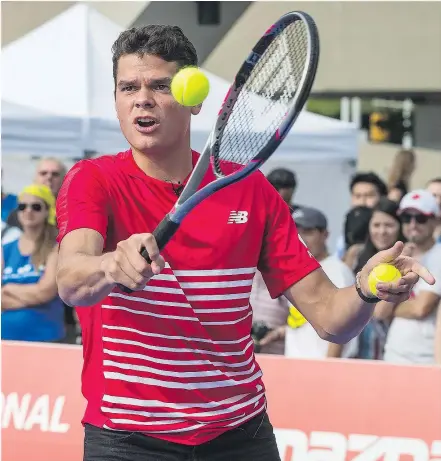  ?? — CP FILES ?? Canadian tennis star Milos Raonic may never have a better chance than this year to win the Rogers Cup on home soil, with the men’s version of the event slated to begin Monday in Toronto.