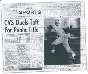  ??  ?? Chicago Vocational’s Dick Butkus was featured in the Sun-Times before the Public League championsh­ip game against Taft in 1960 at Soldier Field. Taft won the game 14-6.