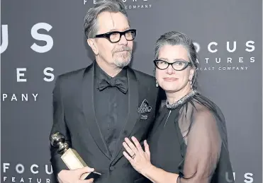  ??  ?? ▼ Gary Oldman, pictured with his wife Gisele Schmidt. Left, Frances McDormand