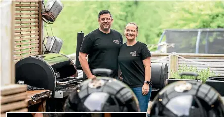  ?? ?? Dave and Michelle King’s Under the Hood BBQ business has expanded to become a fully immersive experience, offering event catering, workshops and masterclas­ses and, left, barbecue sauce products for purchase.