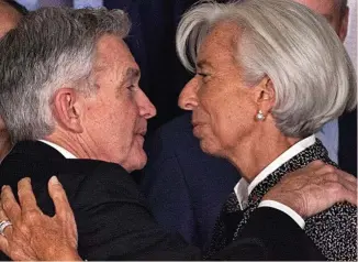  ?? ?? Jerome Powell, presidente de la Fed, y Christine Lagarde, presidenta del BCE.