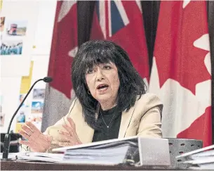 ?? AARON VINCENT ELKAIM THE CANADIAN PRESS FILE PHOTO ?? Auditor general Bonnie Lysyk’s report found that provincial ministries haven’t “made progress to reduce emissions or prioritize climate change in their building programs.”