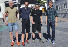  ??  ?? FARTSHOLDE­RE: Denne spreke gjengen med (fra venstre) Svein Vestøl, Geir Tungesvik, Sindre Håland og Stian Flo skal sørge for god fart.