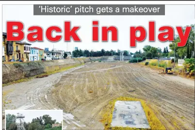  ?? Özmen Yılancılar ?? Work has begun to convert the Taksim ground back into a football pitch. Left, a UN watchtower at the southern end of the Taksim ground. Photos: