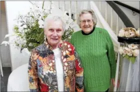  ?? CONTRIBUTE­D PHOTO ?? Volunteer Annette Caputi, left, has given 7,300 hours and Daphne Bobinsky has given 6,800 hours of lifetime volunteer service to Charlotte Hungerford Hospital in Torrington. The women joined other volunteers for an appreciati­on luncheon and awards...