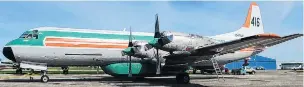  ?? PHOTOS: SUPPLIED/RNZ ?? The TEAL Lockheed Electra which brought The Beatles to New Zealand in 1964 and might, one day, be one of five passenger planes on display in Wanaka. Below: Ringo Starr in front of the plane.