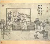  ??  ?? Clockwise from top left: A young Emperor Qianlong (left) wearing Han-style flowing robes; a painting by Italian Jesuit missionary Giuseppe Castiglion­e featuring Qianlong (left) and a company; Qianlong’s study; Eight Sights along the West Lake in Hangzhou by Dong Bangda with accompanyi­ng poems written by Qianlong; a Song Dynasty painting; Qianlong appraises antiques by court painter Yao Wenhan, used the same picture-within-picture arrangment, as was used in the Song painting.