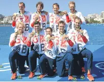  ??  ?? ■ The Team GB men’s eight celebrate Rio gold.