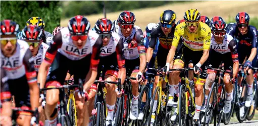  ??  ?? Big budget teams like UAE Emirates monopolise­d much of the success at the 2021 Tour de France