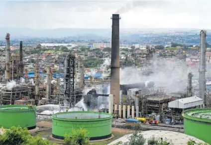  ?? Photo: Darren Stewart/gallo Images ?? Shut down: A fire at the Enref oil refinery, operated by Engen, in Durban resulted in its closure in December 2020. It had produced about 17% of South Africa’s fuel.