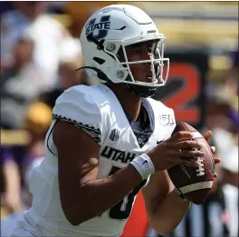  ?? CHRIS GRAYTHEN — GETTY IMAGES ?? Jordan Love threw for 3,402 yards and 20 touchdowns as a junior for Utah State last season.