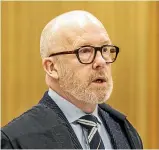  ?? BRADEN FASTIER/STUFF ?? Defence Lawyer Ron Mansfield said there had been no forensic evidence to prove Harris had been suffocated by Tyler Baillie, her cousin.