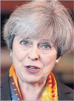  ??  ?? WHAT WE NEED: Theresa May offers unruffled solidity