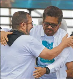  ?? AP ?? JEFES. Iván Márquez y Timochenko, ayer en la reunión del grupo.