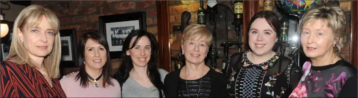  ??  ?? Rosemary Fee, Martina O’Reilly, Elma Martin, Ann McKey, Nicola Quinn and Ann Frawley at the retirement function for Ann held in Kennedy’s Bar.