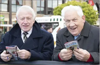  ??  ?? A BLAST FROM THE PAST - Mick McEvoy and Billy Craul at the Punchestow­n Races in 2017.