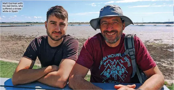  ?? ?? Matt Gorman with his dad Denis, who suffered a stroke while in Spain