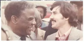  ?? SUBMITTED PHOTO ?? Mayor Harold Washington (left) and David Orr in a photo that Orr says was taken around 1983. Orr, who served as acting mayor of Chicago for eight days, is retiring as Cook County clerk on Friday.