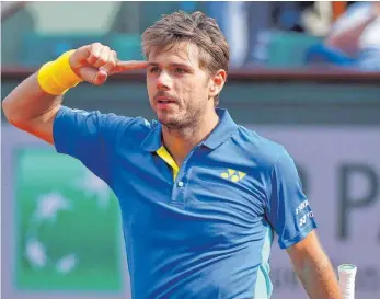  ?? FOTO: IMAGO ?? Stan Wawrinka zeigt seine berühmt gewordene Geste.