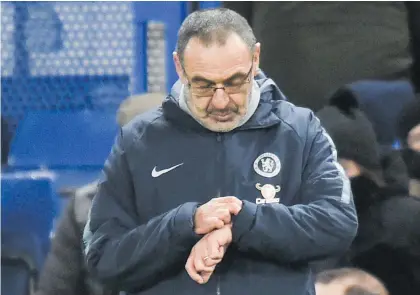  ?? Picture: AFP ?? REALITY CHECK. Chelsea manager Maurizio Sarri looks to be on borrowed time as his side head into the fifth round of the FA Cup against Manchester United tonight.