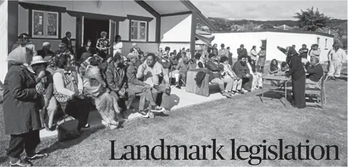  ??  ?? Whina Cooper speaking at Takapuwahi­a Marae, Porirua, on October 11, 1975.