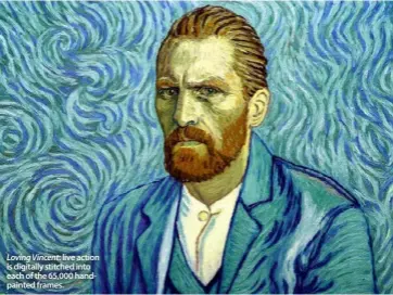  ??  ?? Loving Vincent: live action is digitally stitched into each of the 65,000 handpainte­d frames.